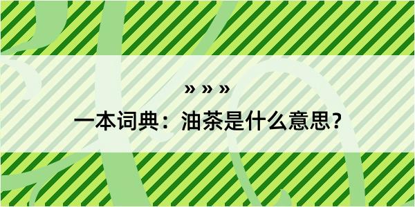 一本词典：油茶是什么意思？