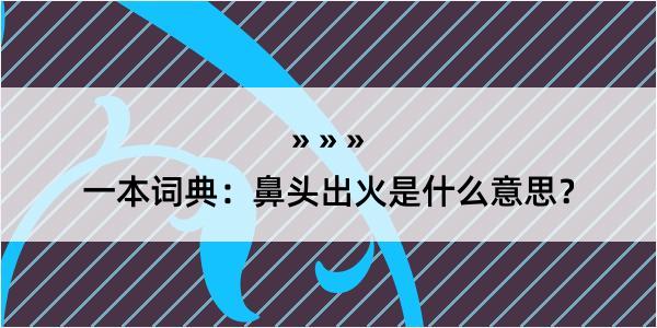 一本词典：鼻头出火是什么意思？