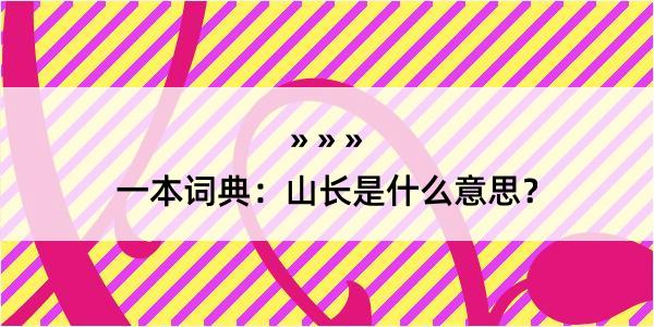 一本词典：山长是什么意思？