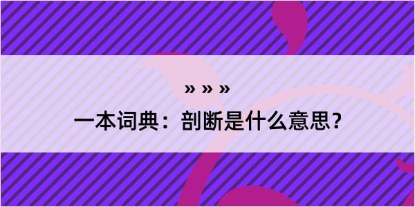 一本词典：剖断是什么意思？