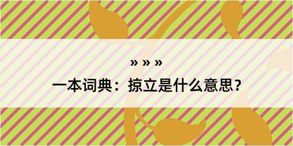 一本词典：掠立是什么意思？