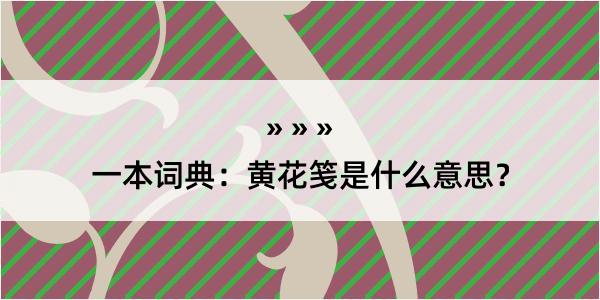 一本词典：黄花笺是什么意思？