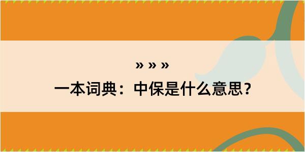 一本词典：中保是什么意思？