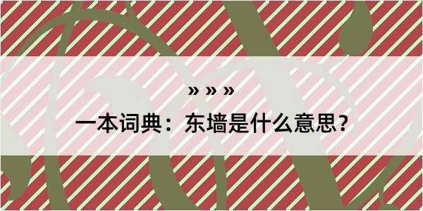 一本词典：东墙是什么意思？