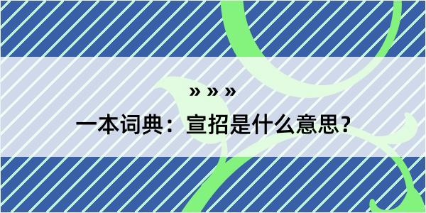 一本词典：宣招是什么意思？