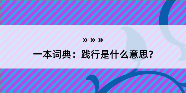 一本词典：践行是什么意思？