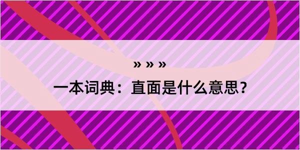 一本词典：直面是什么意思？