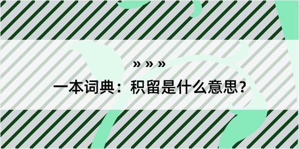 一本词典：积留是什么意思？