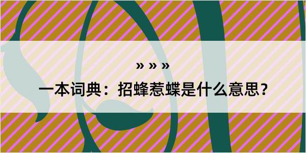 一本词典：招蜂惹蝶是什么意思？