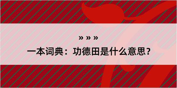 一本词典：功德田是什么意思？