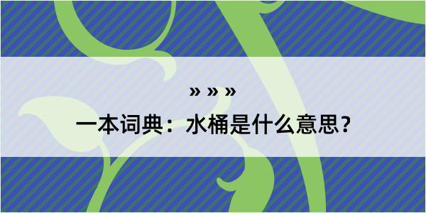 一本词典：水桶是什么意思？