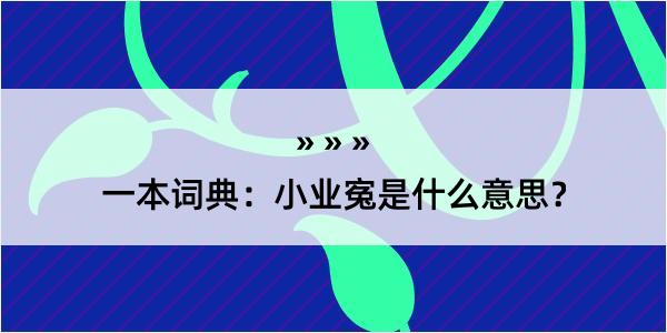 一本词典：小业寃是什么意思？