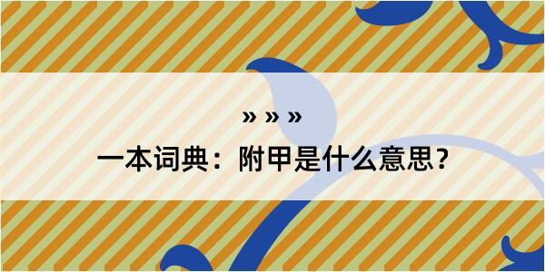 一本词典：附甲是什么意思？