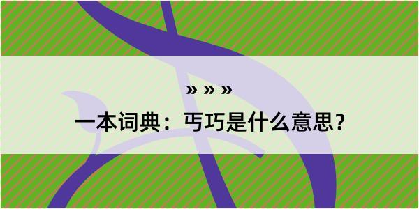 一本词典：丐巧是什么意思？