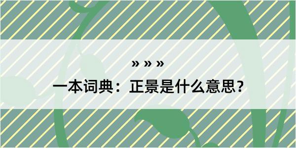 一本词典：正景是什么意思？