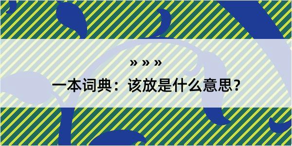 一本词典：该放是什么意思？