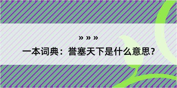 一本词典：誉塞天下是什么意思？