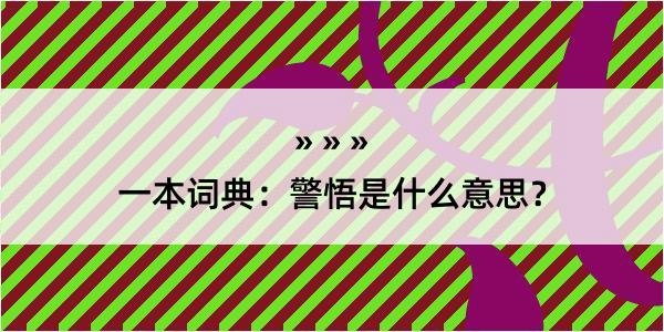 一本词典：警悟是什么意思？