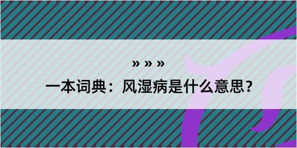 一本词典：风湿病是什么意思？