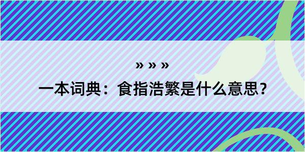 一本词典：食指浩繁是什么意思？