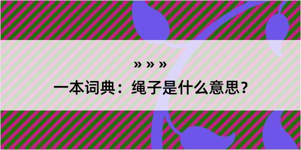 一本词典：绳子是什么意思？