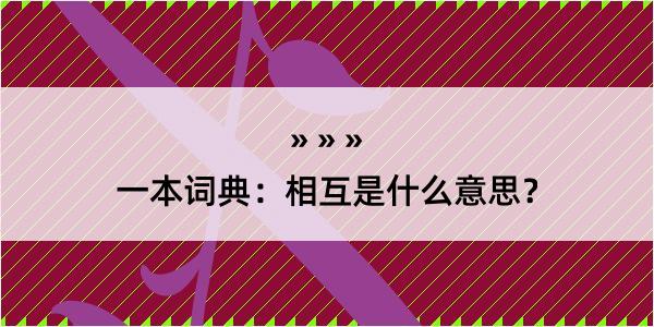 一本词典：相互是什么意思？