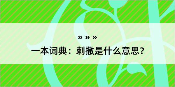 一本词典：剌撒是什么意思？