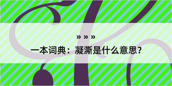 一本词典：凝澌是什么意思？