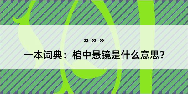 一本词典：棺中悬镜是什么意思？