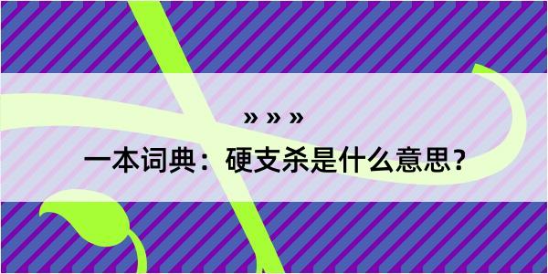 一本词典：硬支杀是什么意思？