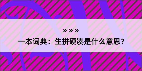 一本词典：生拼硬凑是什么意思？