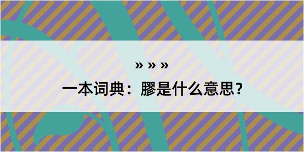 一本词典：膠是什么意思？