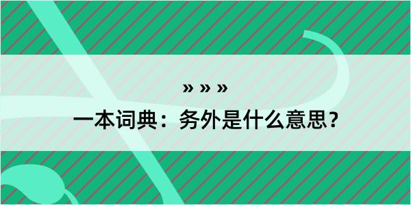 一本词典：务外是什么意思？