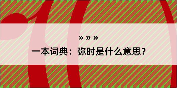 一本词典：弥时是什么意思？