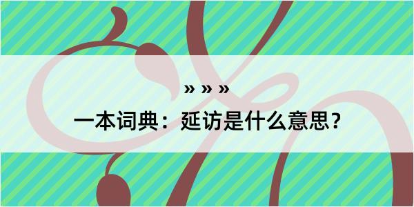 一本词典：延访是什么意思？