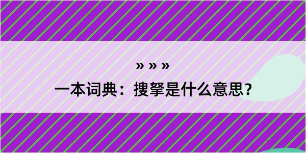 一本词典：搜拏是什么意思？