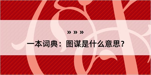 一本词典：图谋是什么意思？