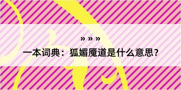 一本词典：狐媚魇道是什么意思？