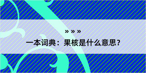 一本词典：果核是什么意思？