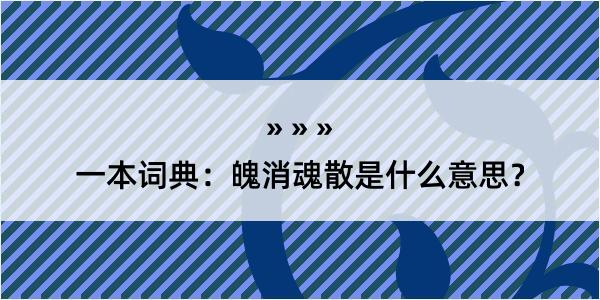 一本词典：魄消魂散是什么意思？