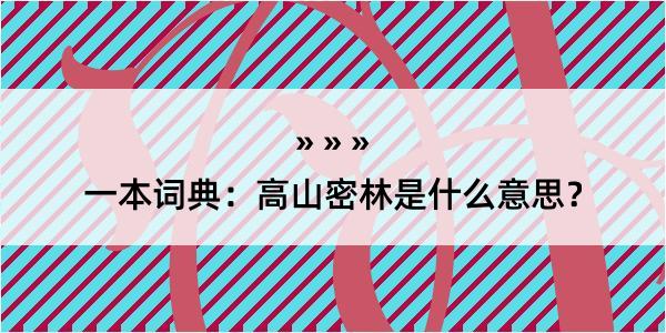 一本词典：高山密林是什么意思？