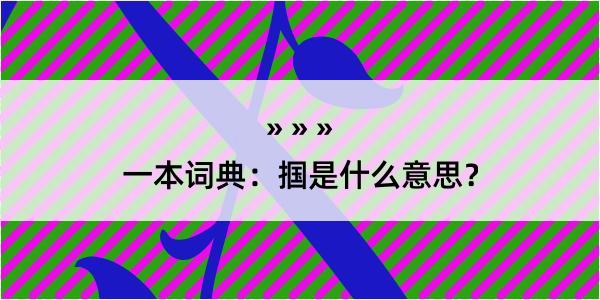 一本词典：掴是什么意思？