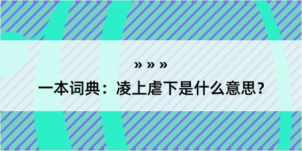 一本词典：凌上虐下是什么意思？