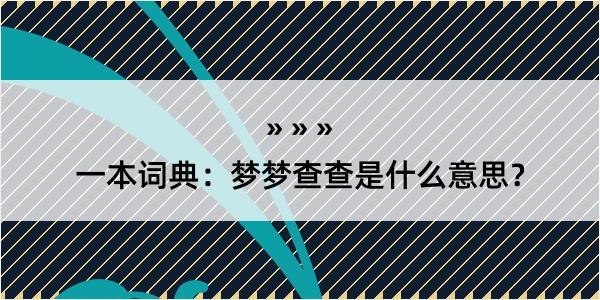 一本词典：梦梦查查是什么意思？