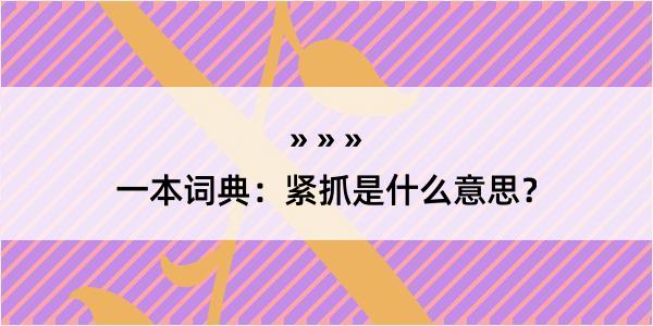 一本词典：紧抓是什么意思？