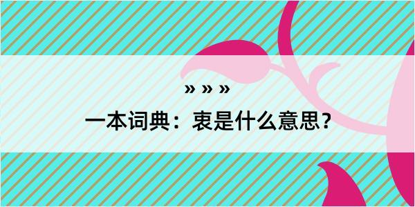 一本词典：衷是什么意思？