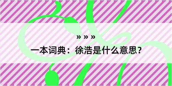 一本词典：徐浩是什么意思？