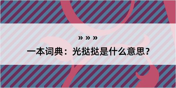 一本词典：光挞挞是什么意思？