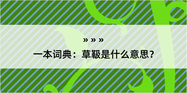 一本词典：草靸是什么意思？