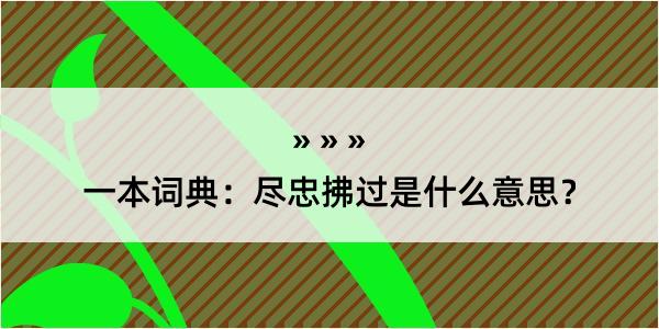 一本词典：尽忠拂过是什么意思？